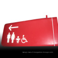 Panneau de toilette mural peint en acier inoxydable LED signe